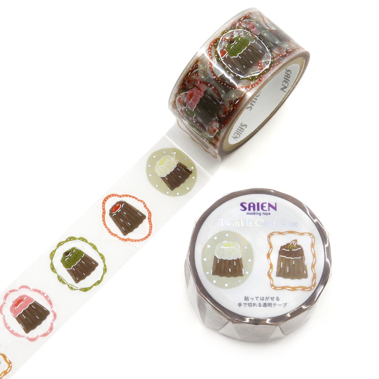 Decorative tape with cartoonish designs on a white background