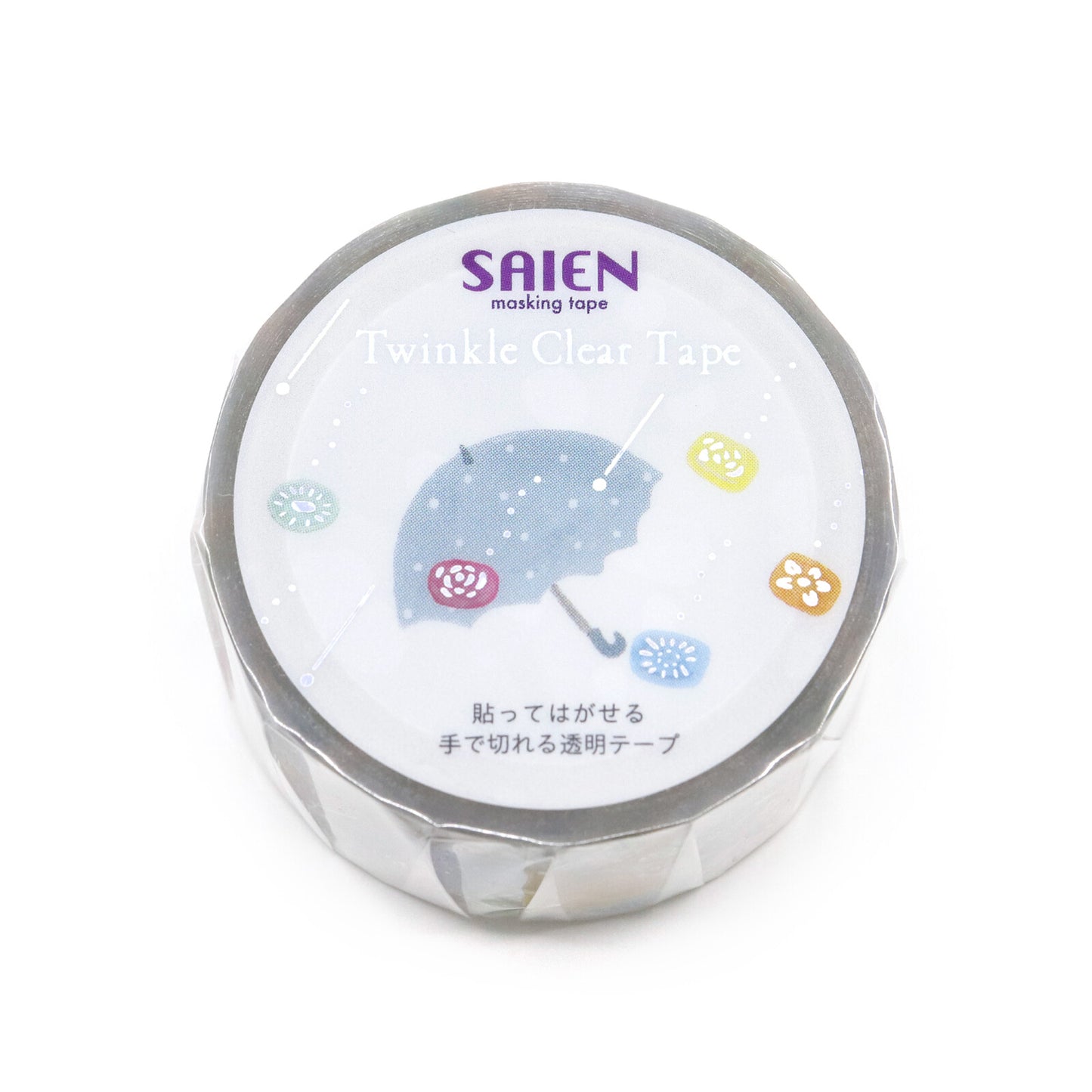 Roll of SAIEN Twinkle Clear Tape on a white background