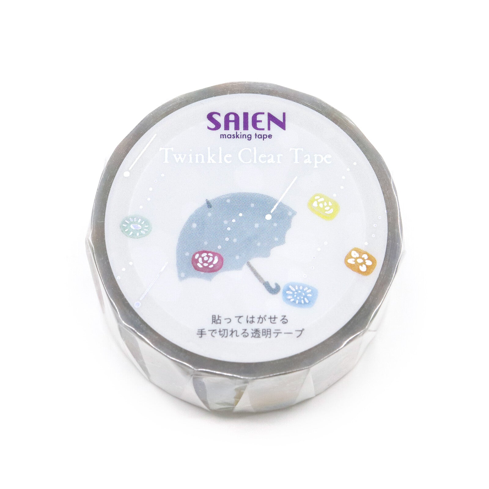 Roll of SAIEN Twinkle Clear Tape on a white background