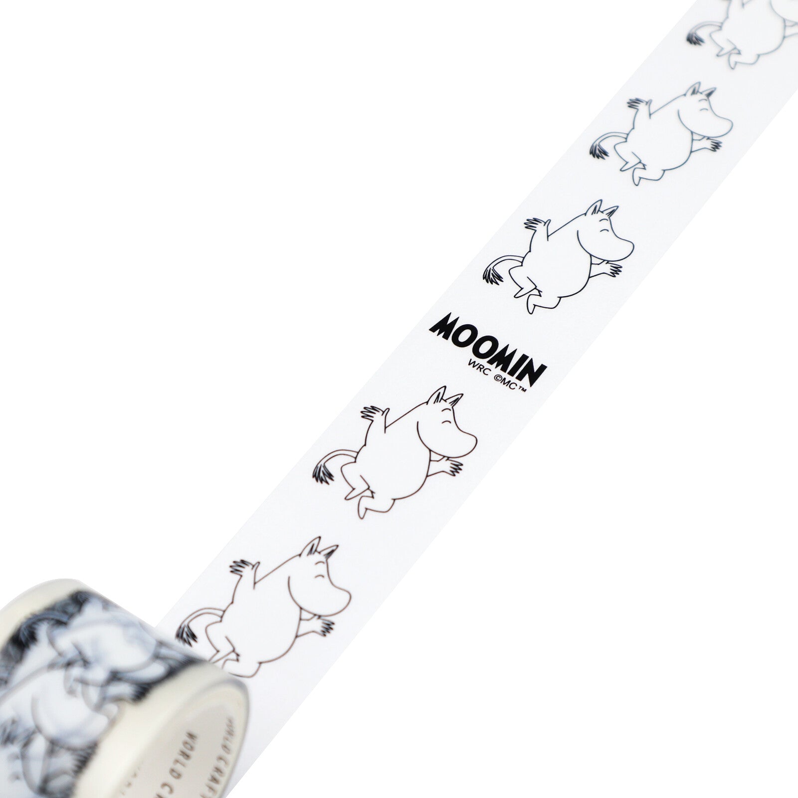 Moomin character design on a white background with 'Moomin' branding.