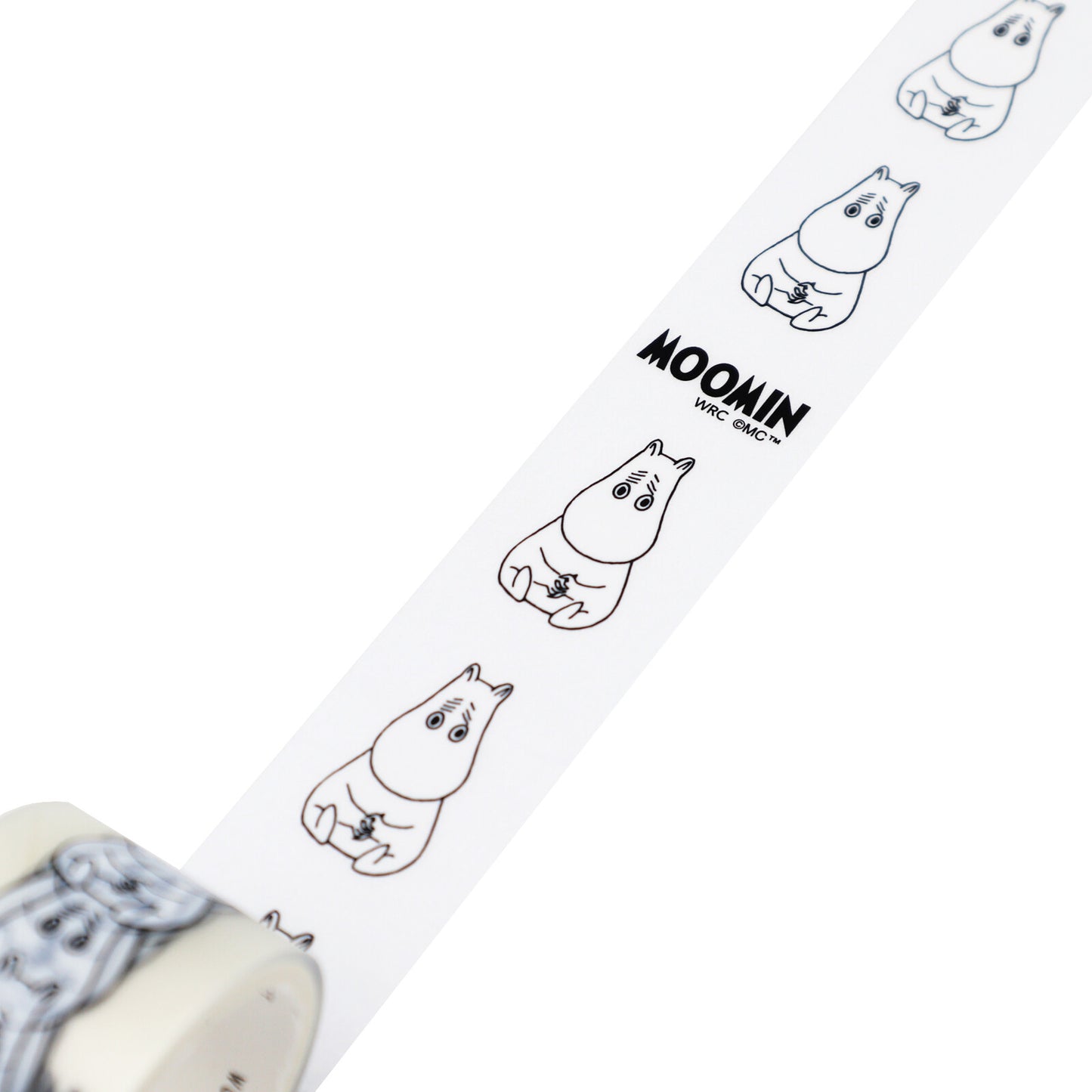 Roll of ribbon with Moomin character design on a white background