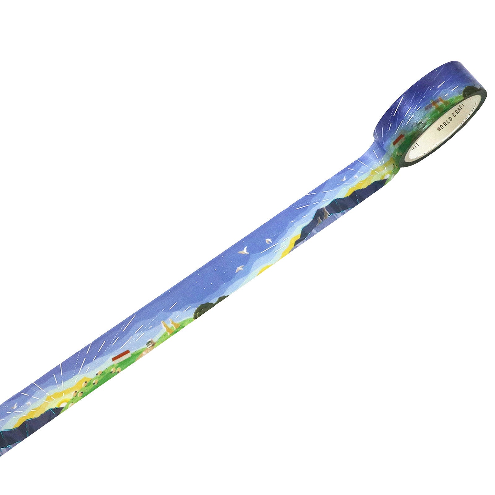 Decorative tape with nature-themed design on a white background