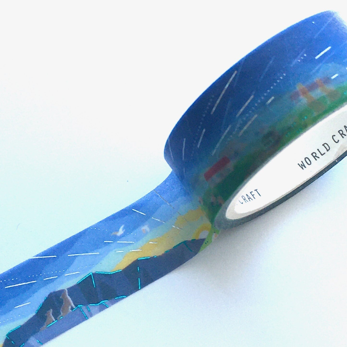 World Craft, Washi Tape, Sunrise, Silver and Blue Foil