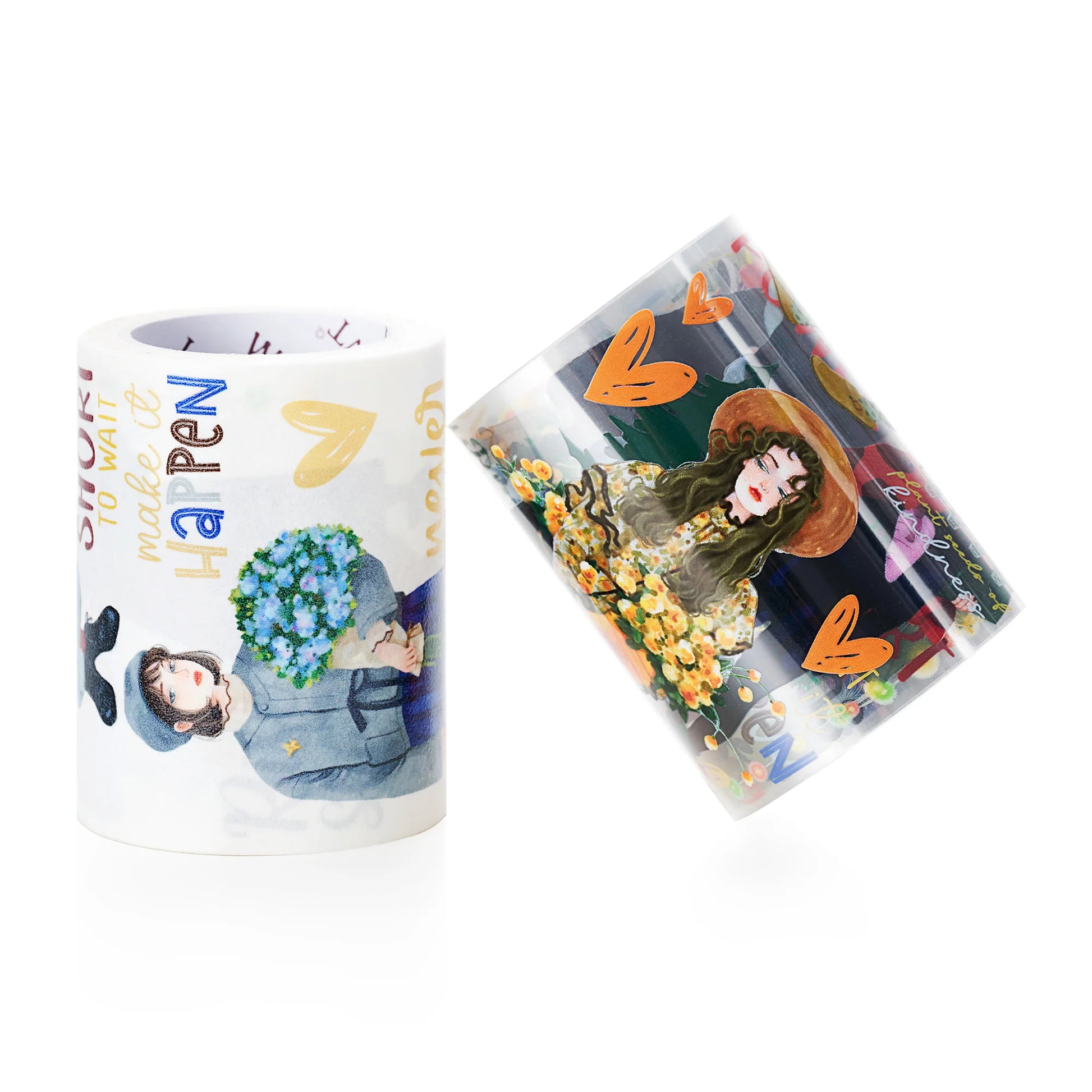 The Washi Tape Shop - Fiery Dream Wide Washi / PET Tape together