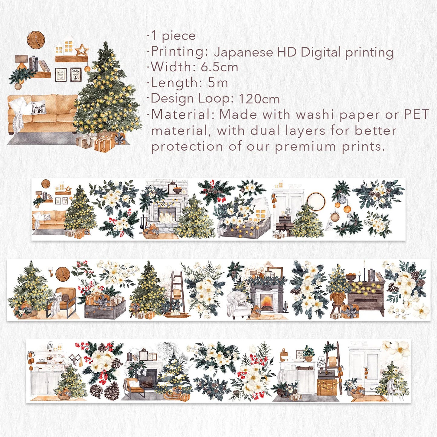 The Washi Tape Shop - Fireside Wide PET Tape, description