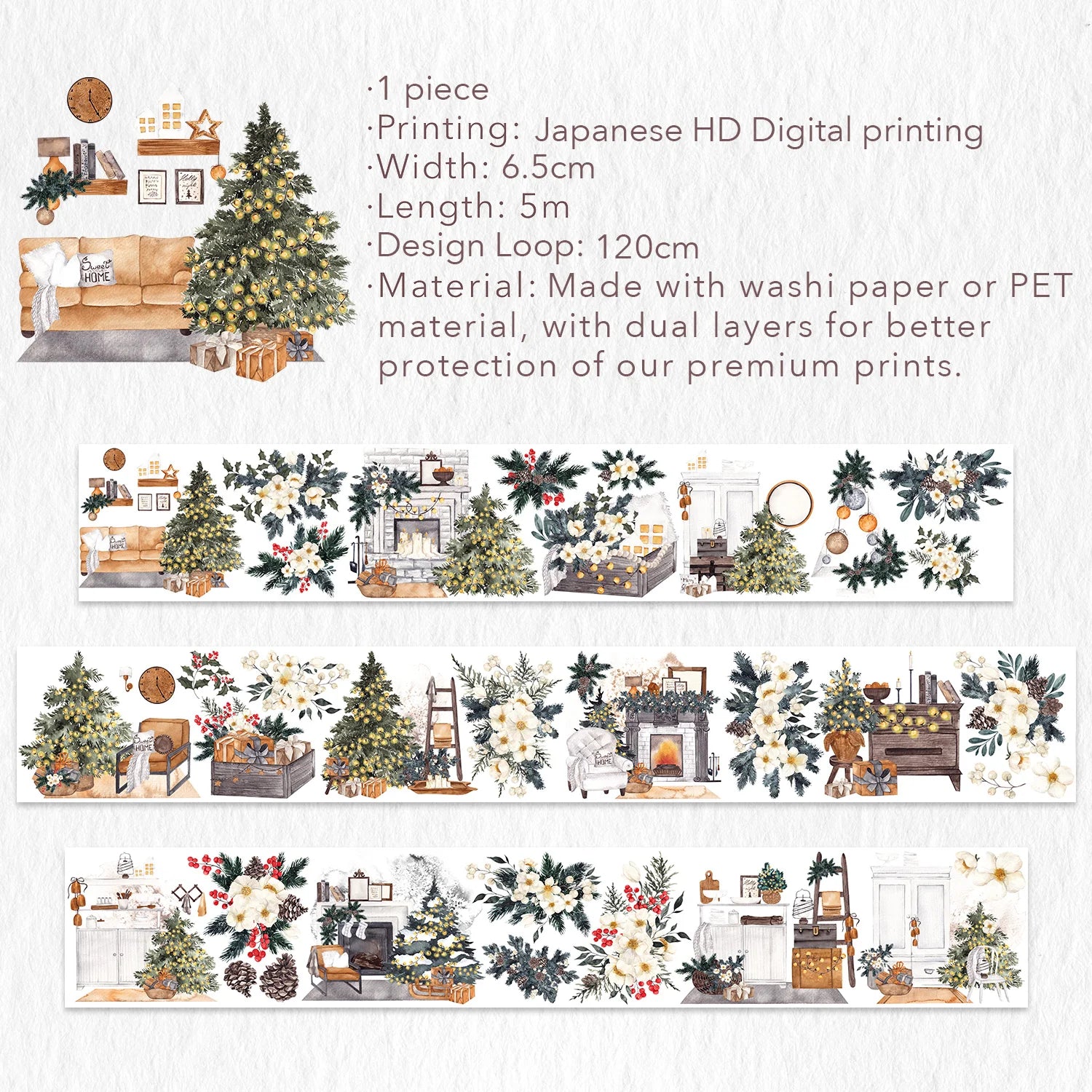 The Washi Tape Shop - Fireside Wide PET Tape, description