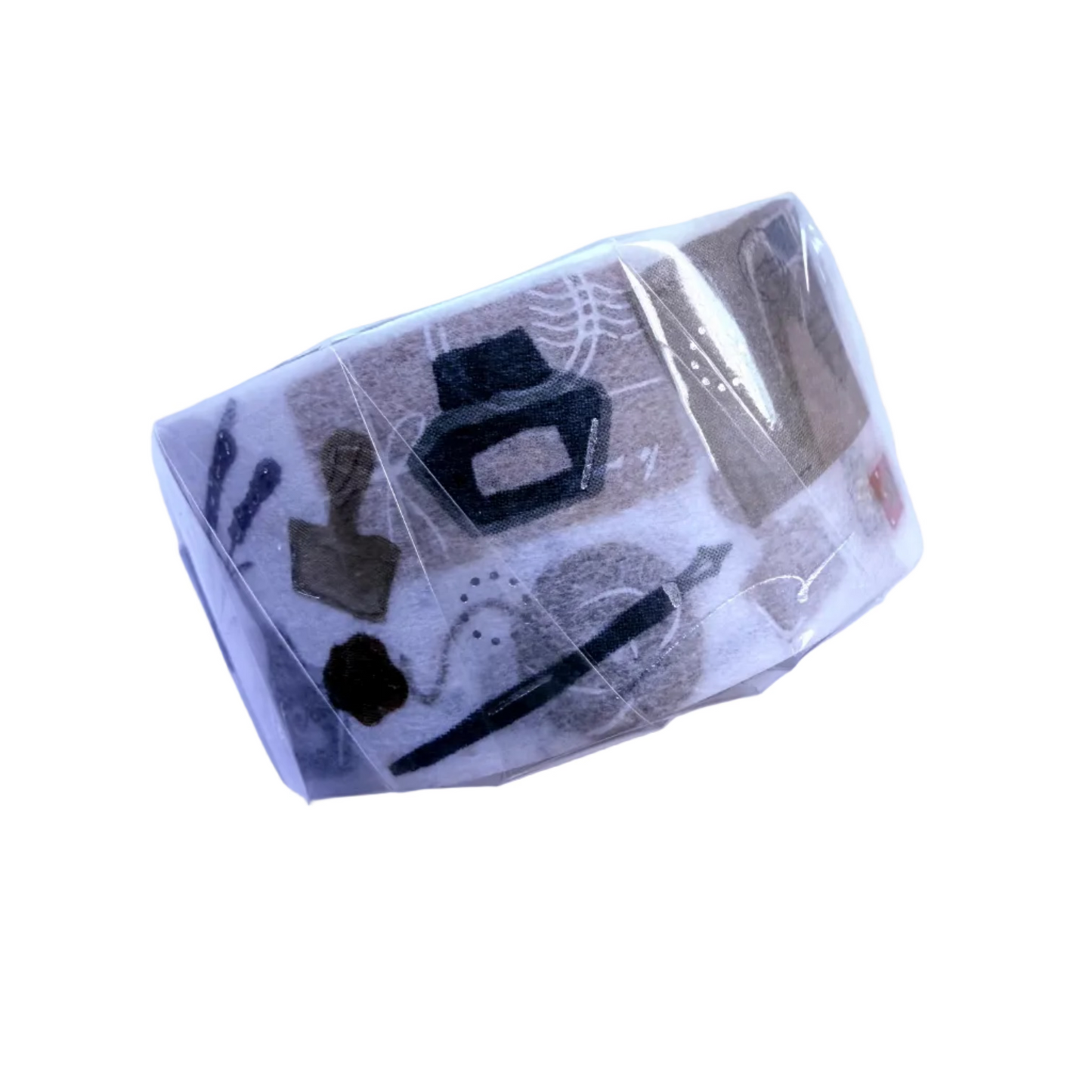 Decorative tape with artistic designs on a white background