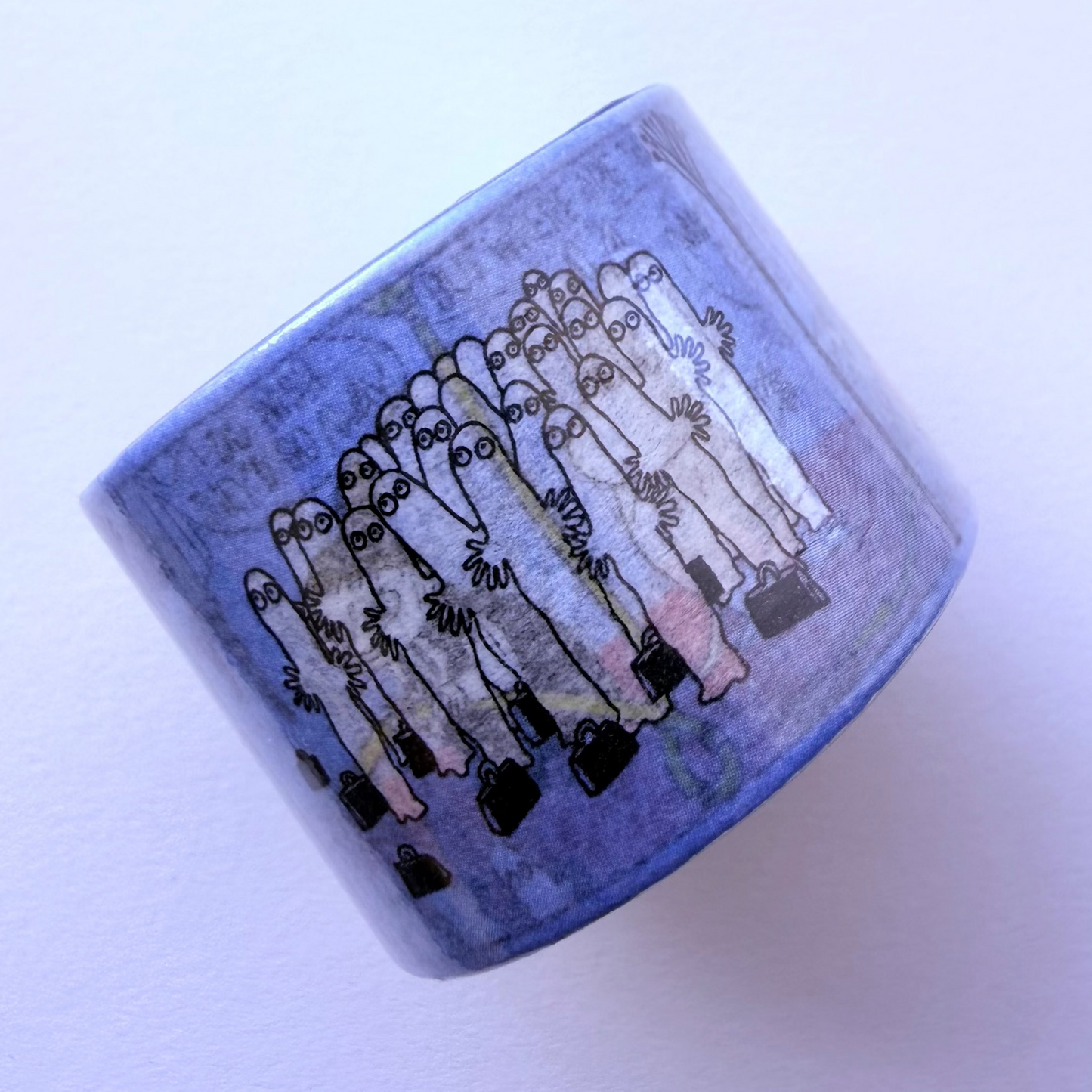 Washi tape featuring comic strip from Moomin on a white background
