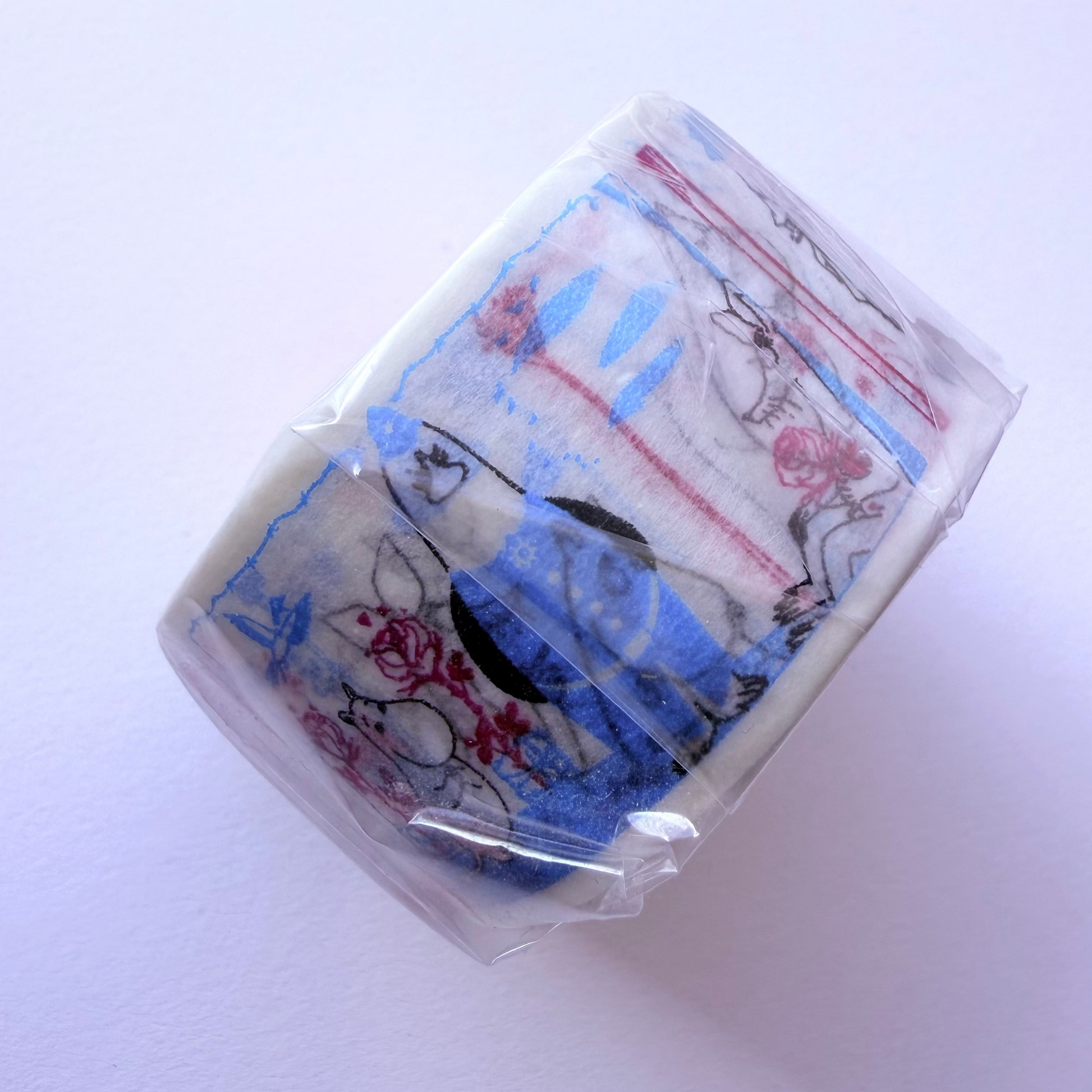 Washi tape featuring comic strip from Moomin on a white background