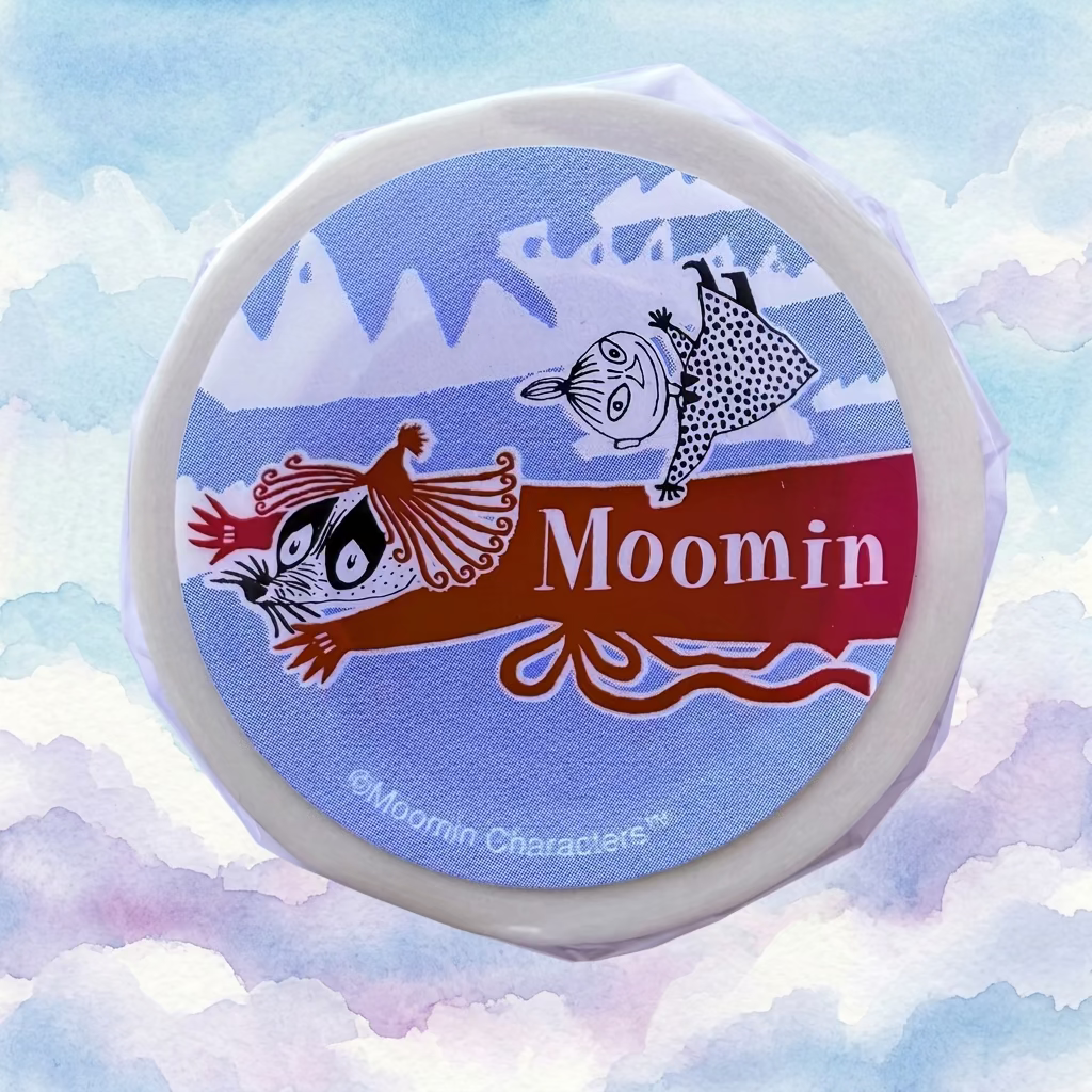 Washi tape roll of Moomin characters on a white background