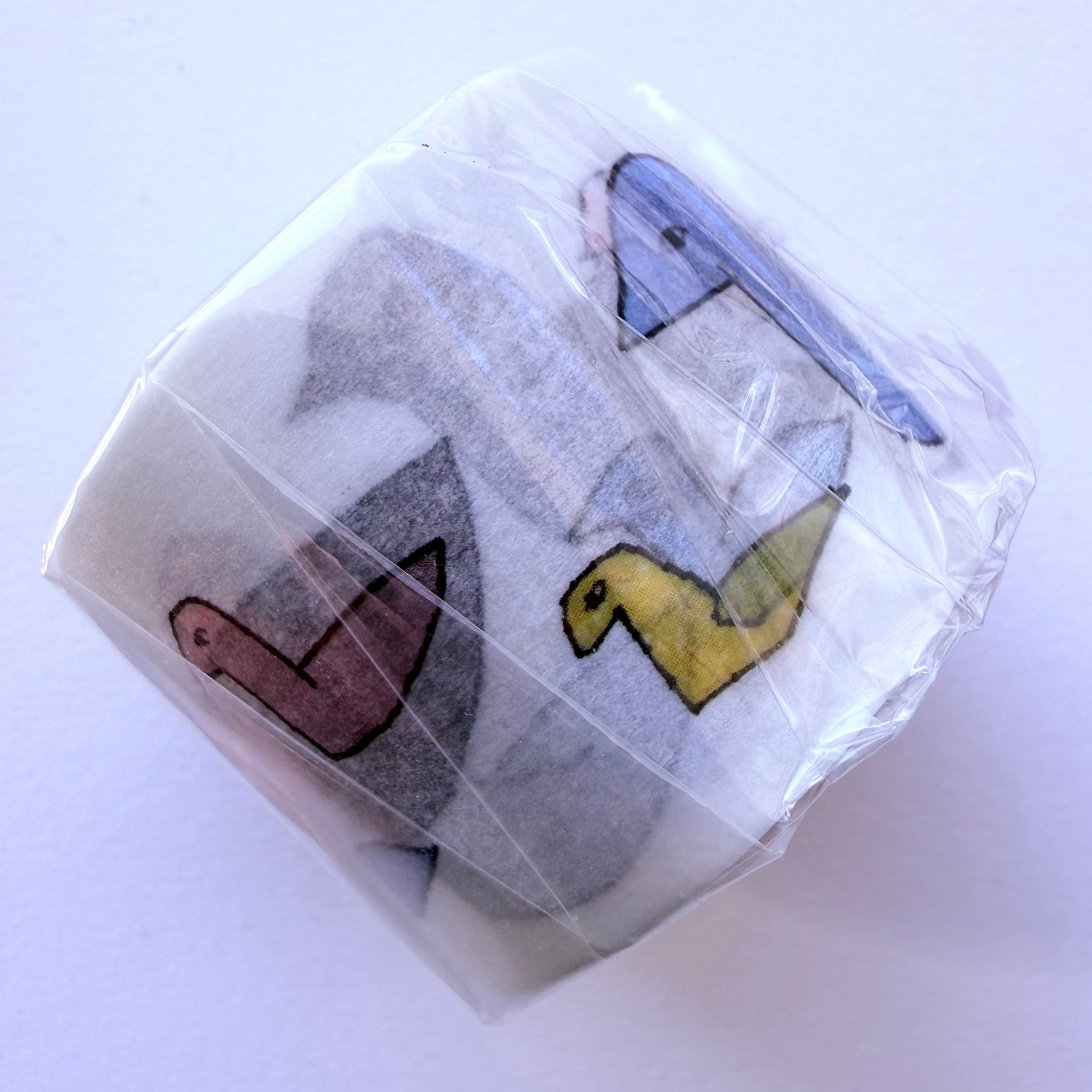 Washi tape roll with swan design on white background