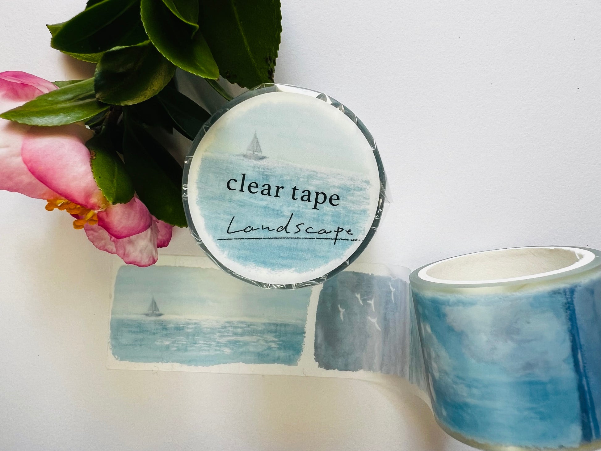 Mindwave - Washi Tape Landscape Clear Tape 30mm Width, morning calm, design