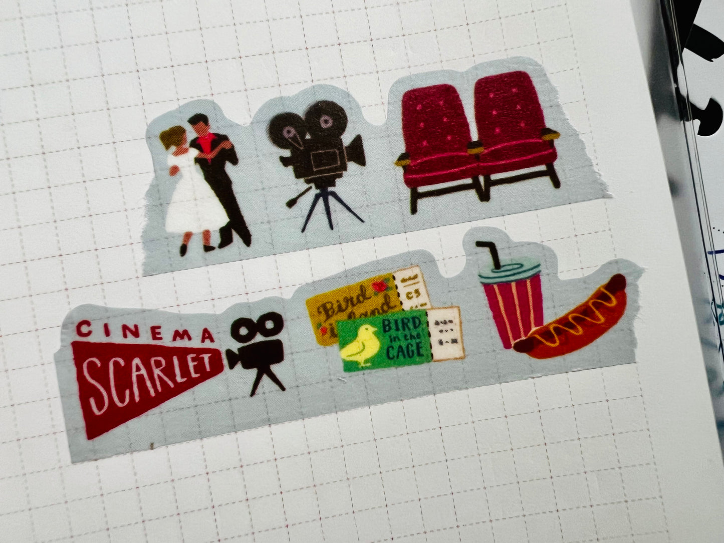 Mindwave - Washi Tape Kotorimachi Shotengai Die-Cut Cinema, designs