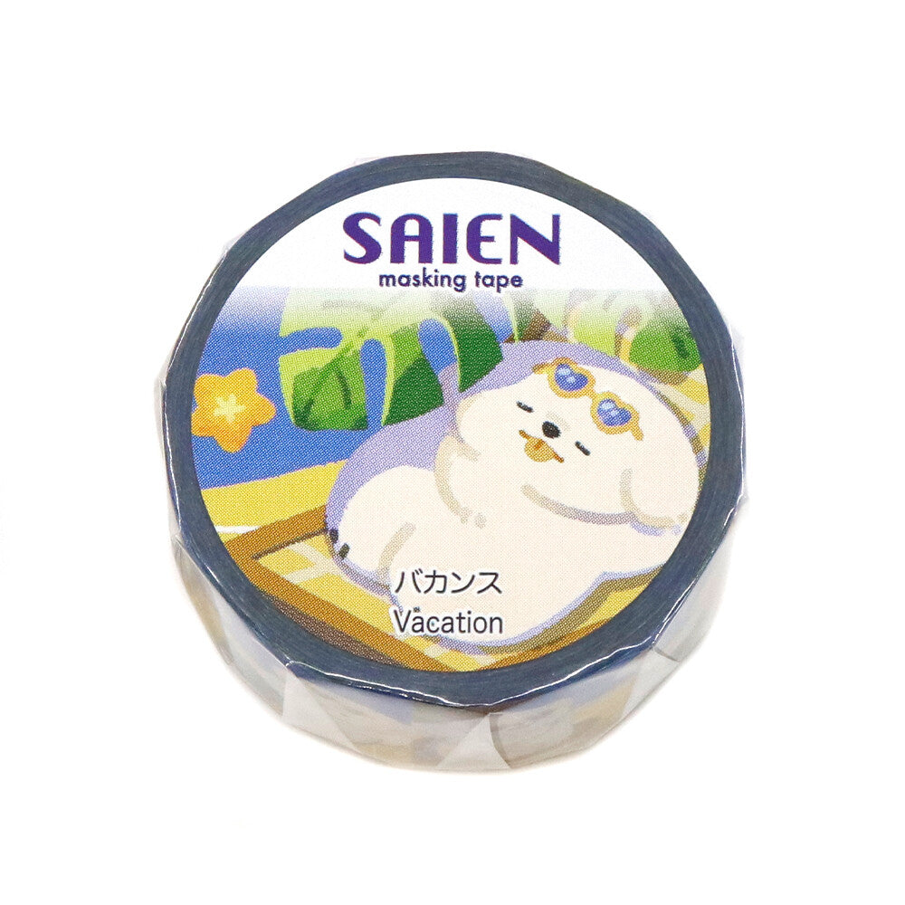 Saien masking tape with a cartoon character on a white background