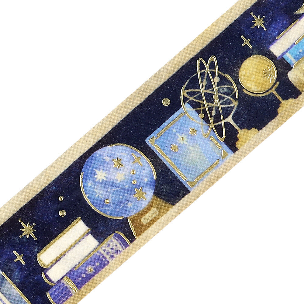 Decorative strip with celestial designs on a white background