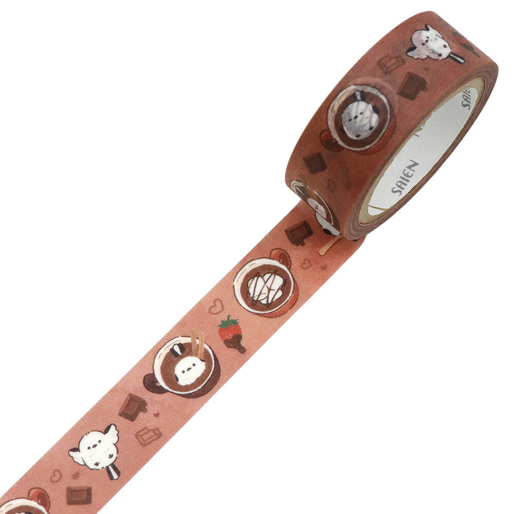Decorative tape with cartoon character design on a white background
