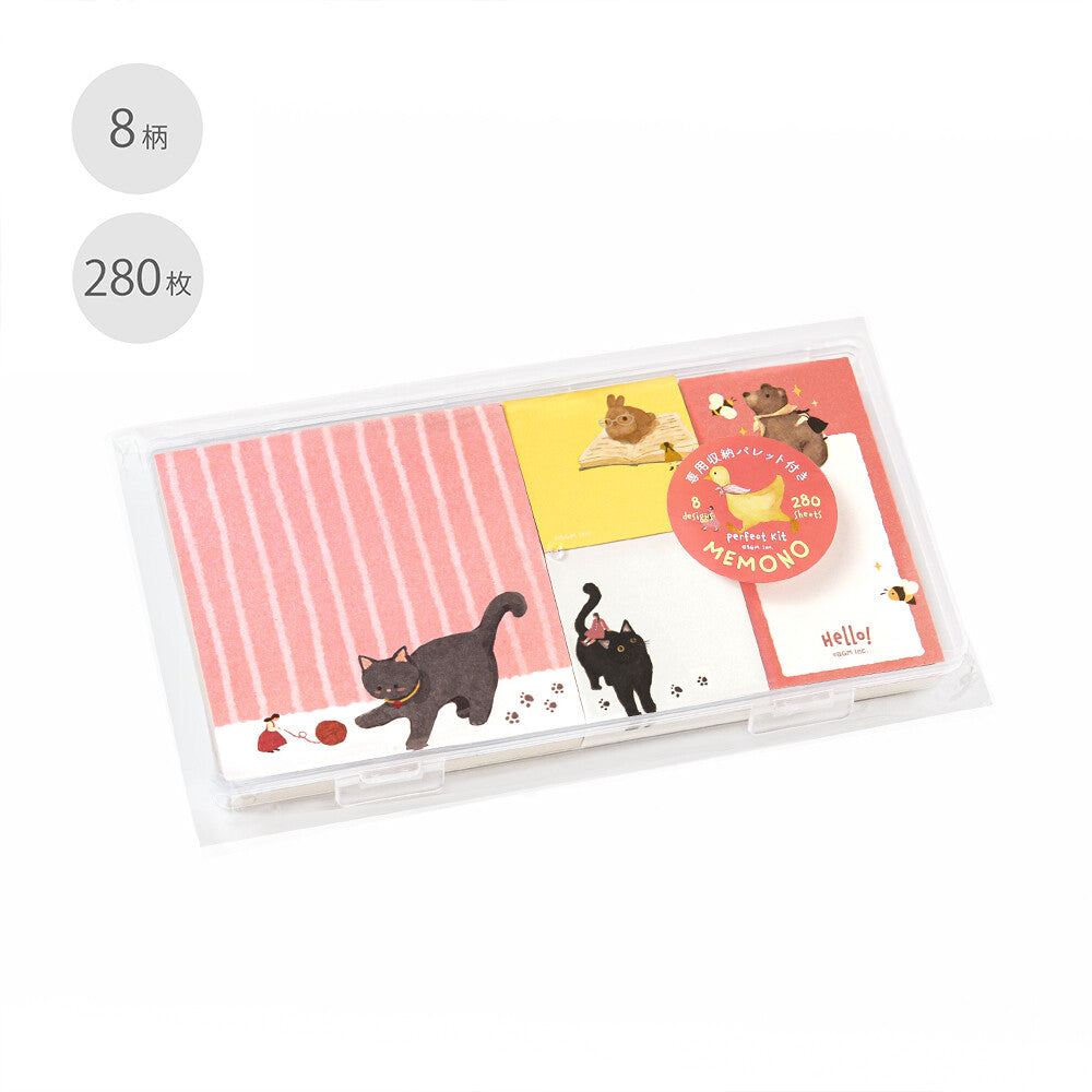 A packet of memo pads with animal themes on a white background
