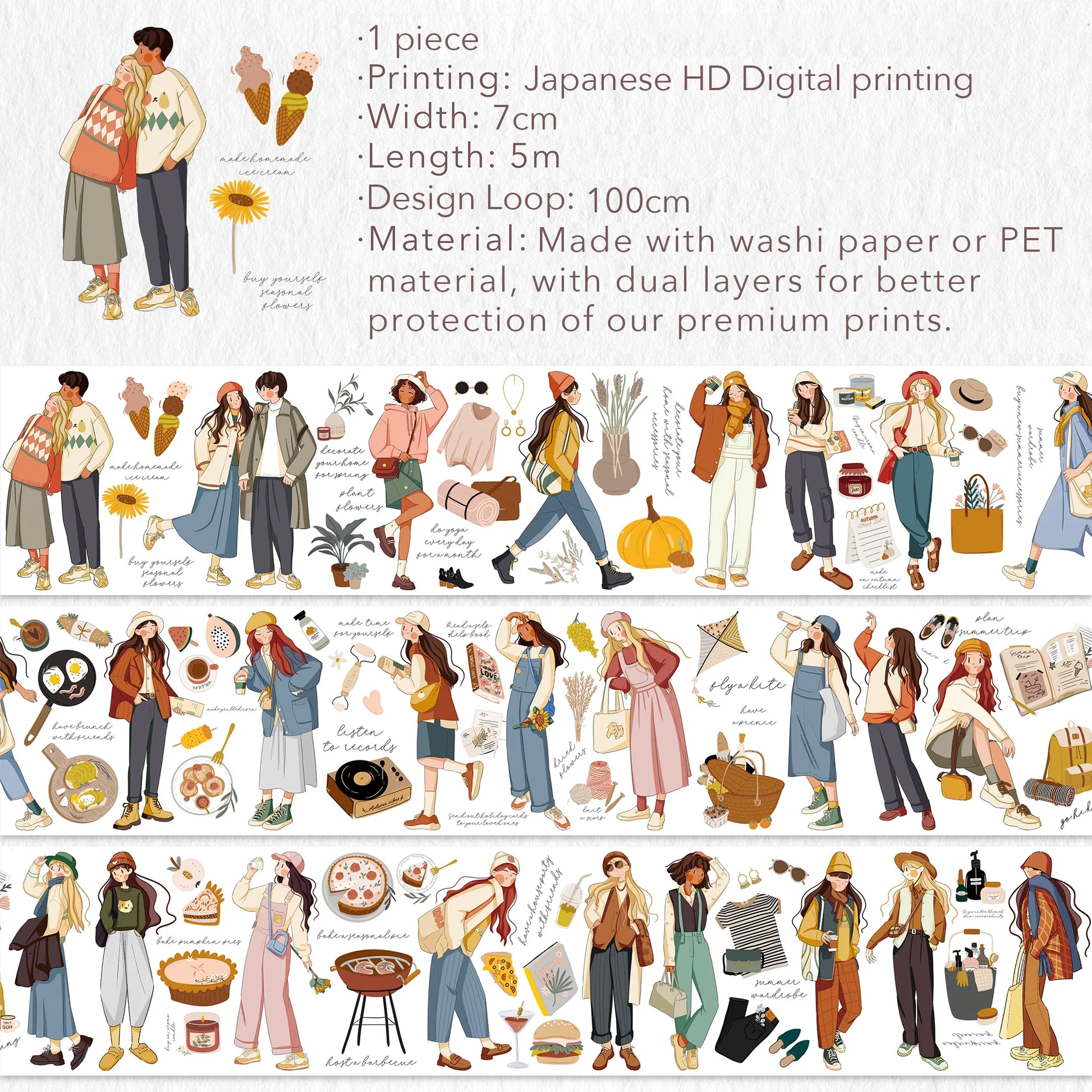 The Washi Tape Shop - Moment In Time Wide Washi / PET Tape, descriptions