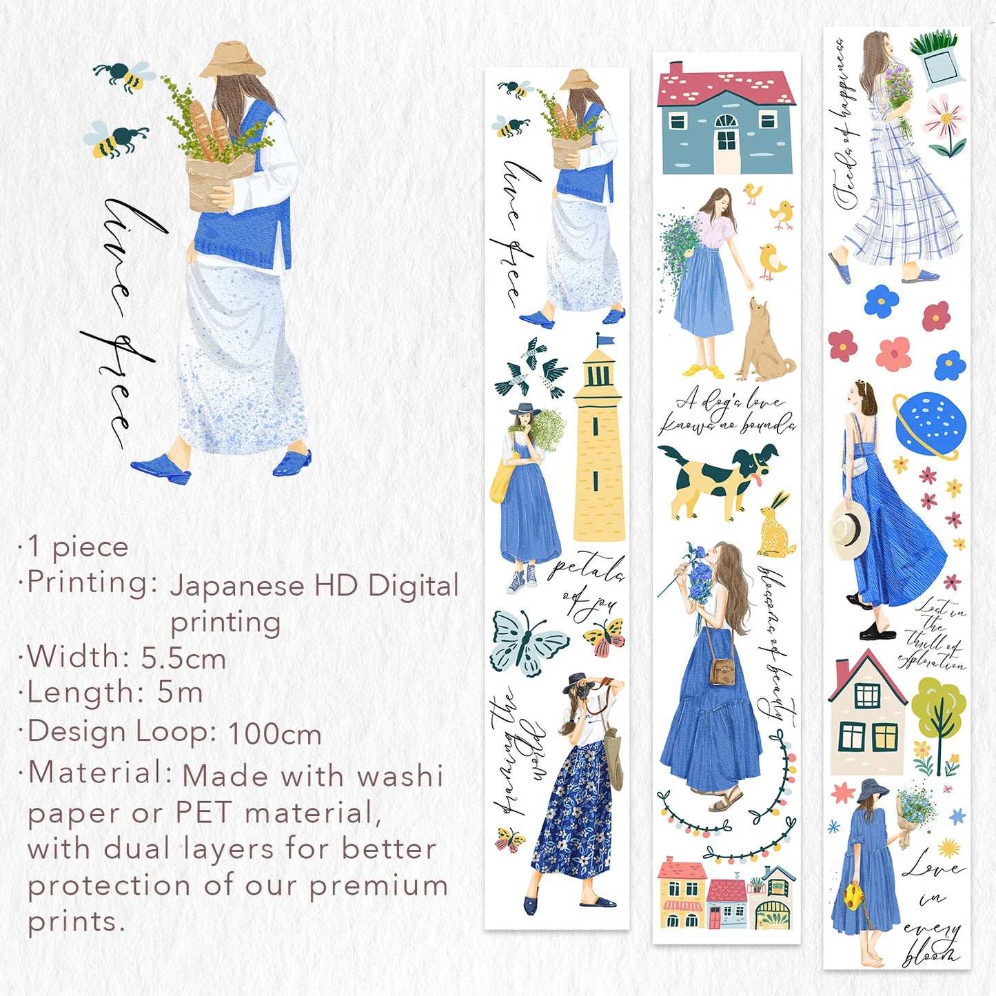 The Washi Tape Shop - Morocco's Blue Hues Wide Washi / PET Tape descriptions