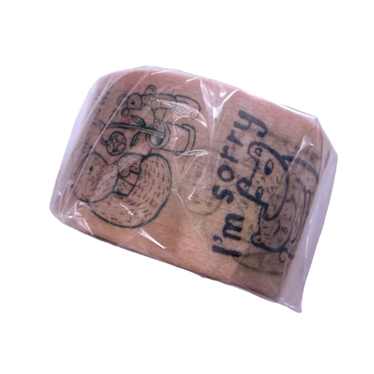 Packaged washi tape with 'I'm sorry' text on a white background