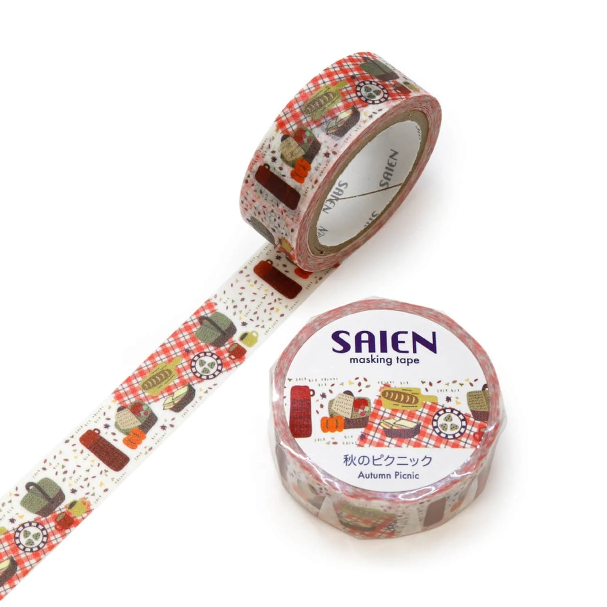 Saien washi tape rolls with picnic theme