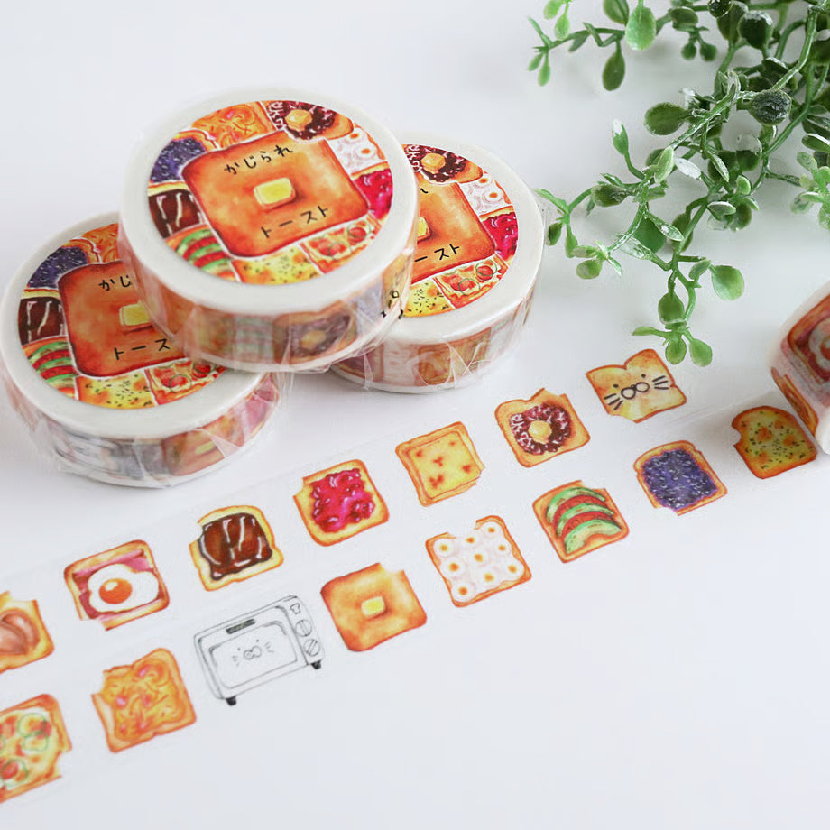 Decorative tape with toast design with different toppings