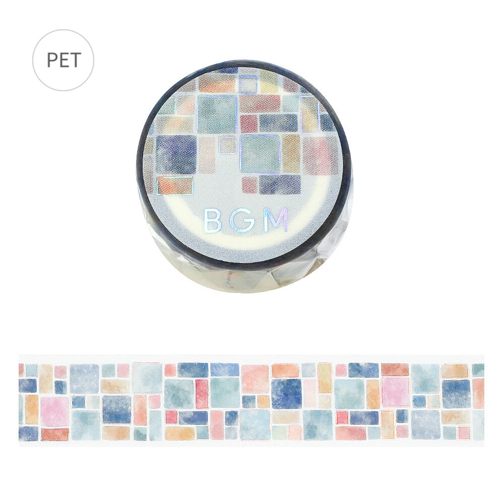 BGM - PET tape, Tile Pattern, silver foil, front product