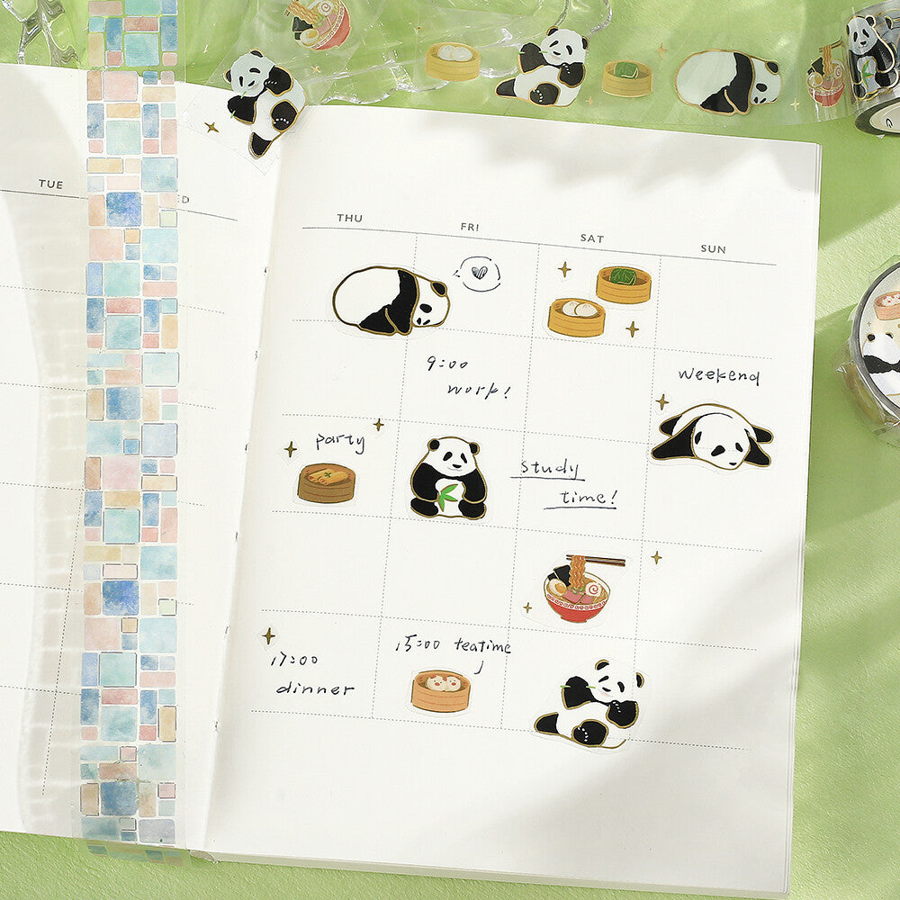 BGM - PET tape, Panda's Meal Time, gold foil