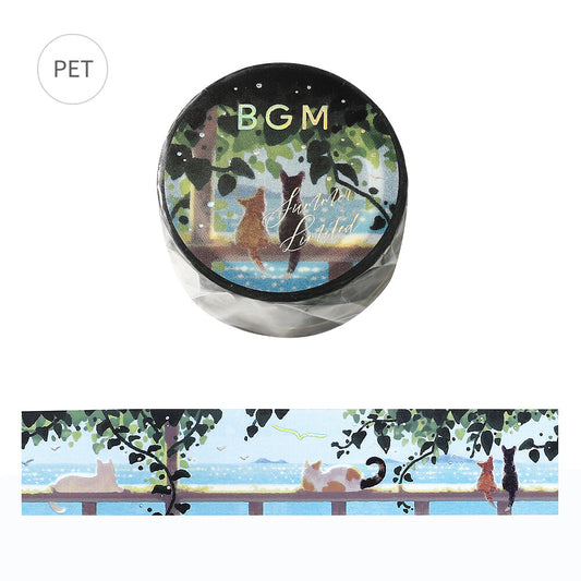 BGM - PET tape, Cat under the Pergola, limited edition, silver foil, product front