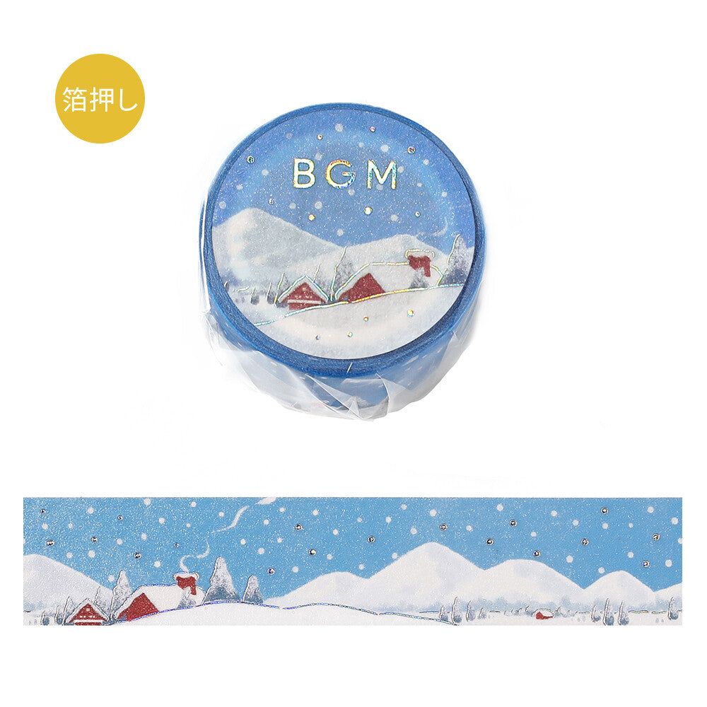 BGM - Washi tape, Snow Country, silver foil, washi packet