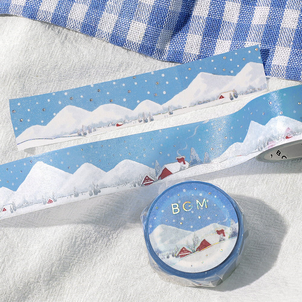 BGM - Washi tape, Snow Country, silver foil, front product