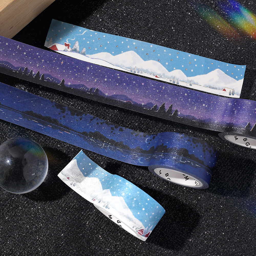 BGM - Washi tape, Snow Country, silver foil, series