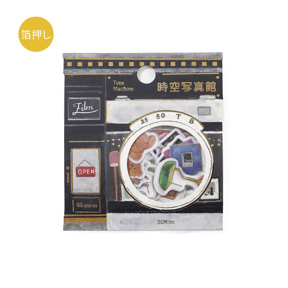 BGM - Sticker flakes, Time and Space, gold foil, product front