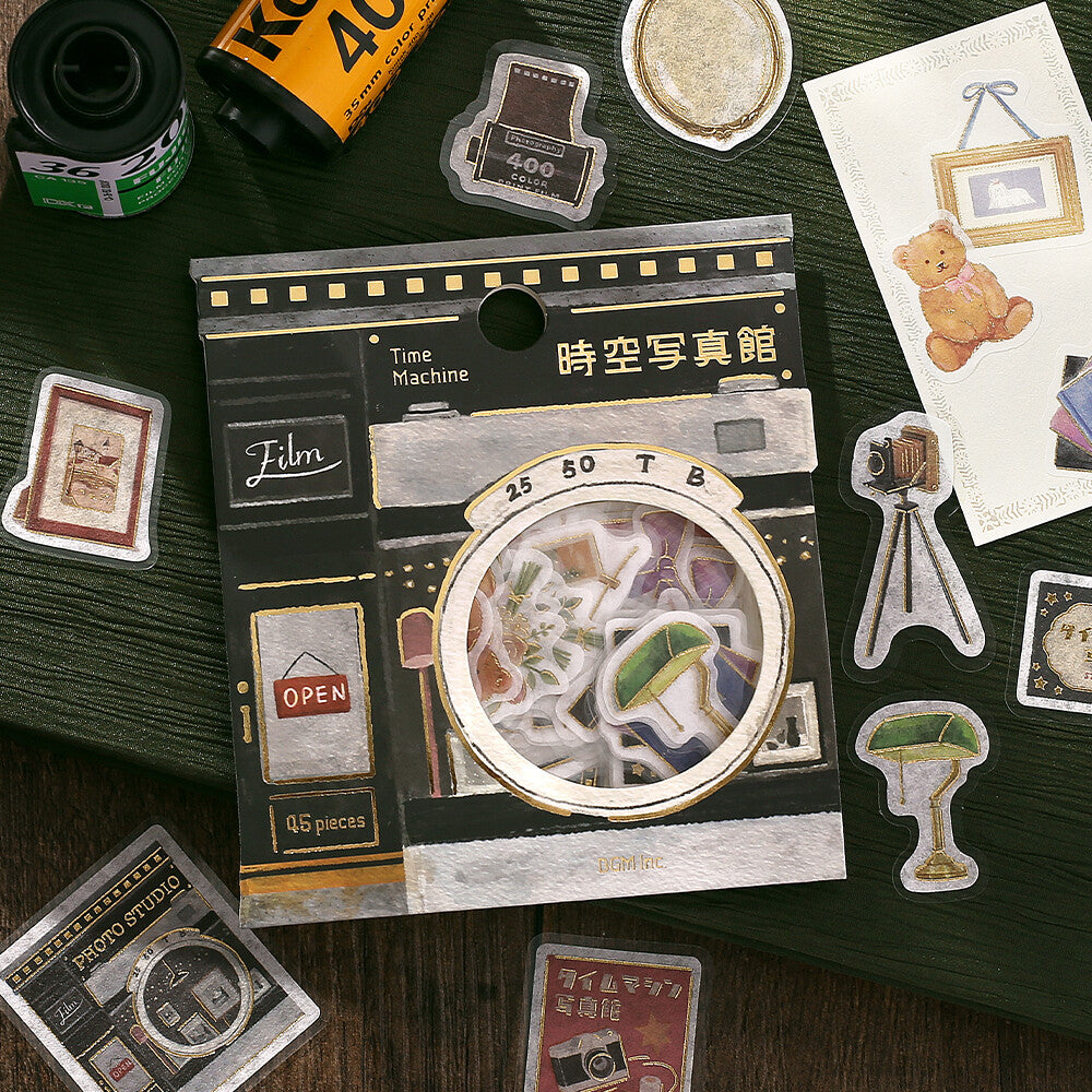 BGM - Sticker flakes, Time and Space, gold foil, decorations