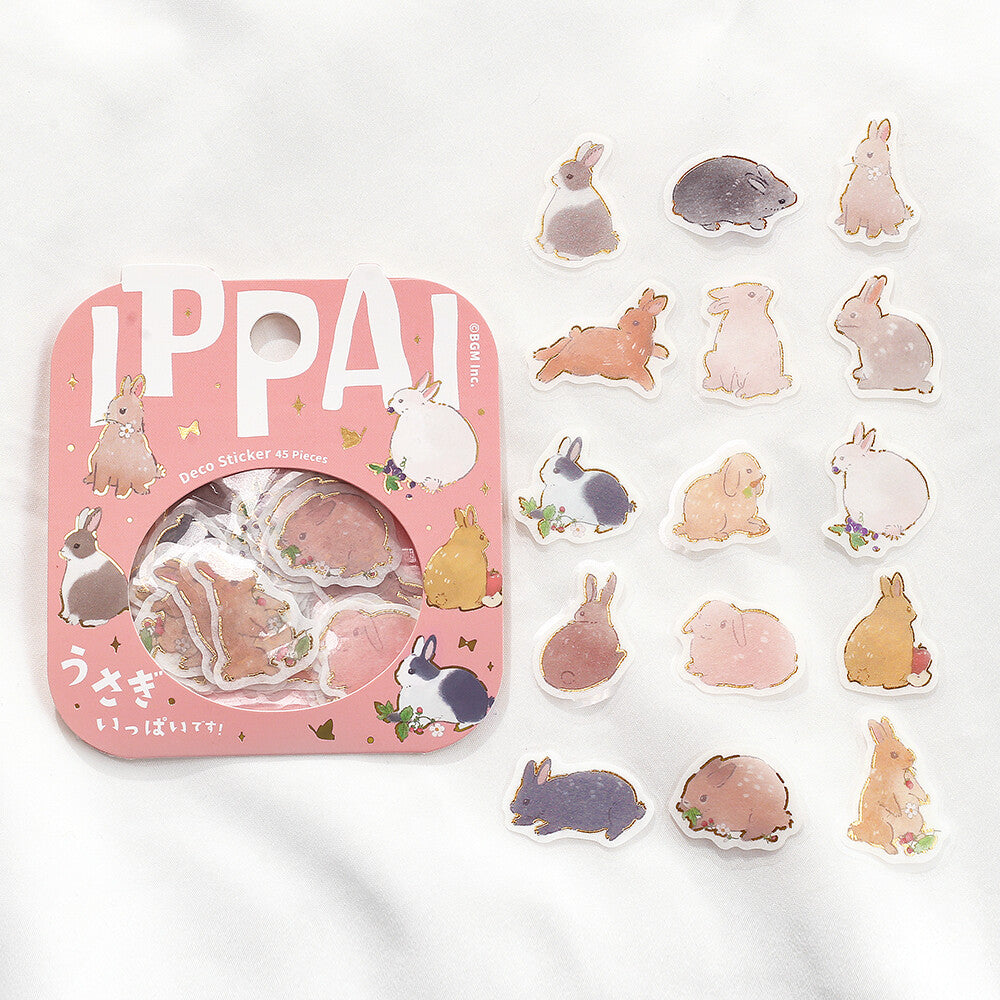 BGM - Sticker flakes, Rabbits all over the Place, gold foil, designs