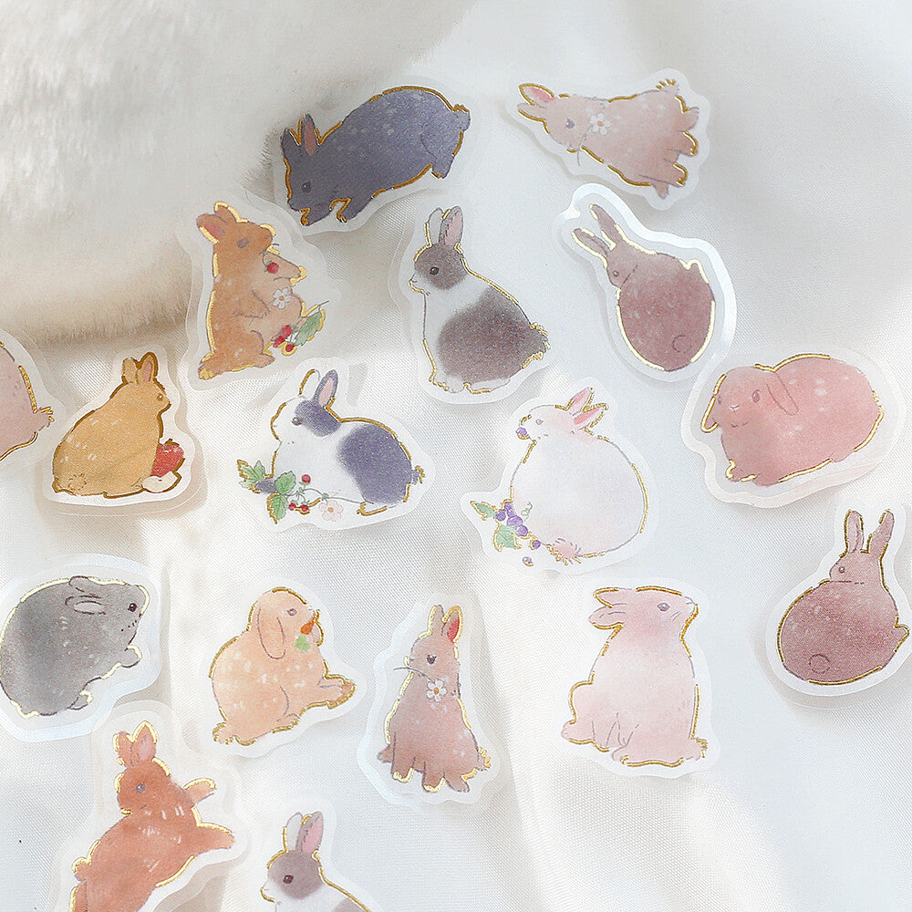 BGM - Sticker flakes, Rabbits all over the Place, gold foil, decorations