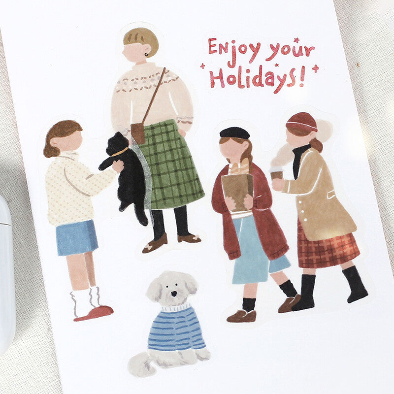 BGM - Sticker flakes, Illustrated Book Series, Holiday Girl, in use