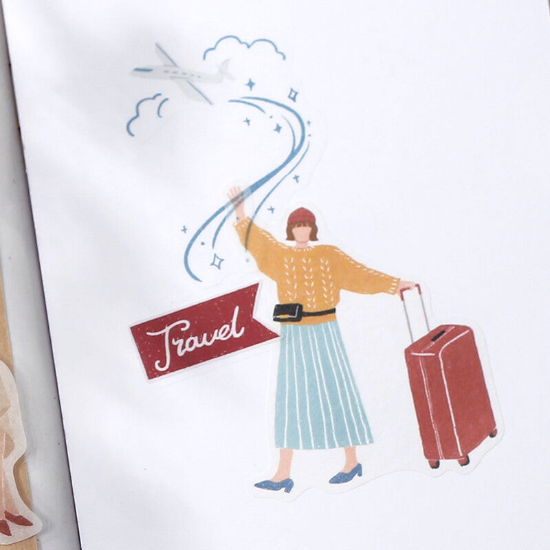 BGM - Sticker flakes, Illustrated Book Series, A Girl's Journey, travel decoration