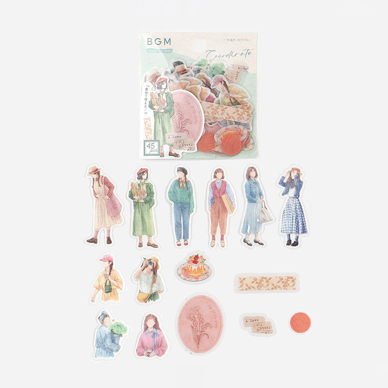 BGM - Sticker flakes, Coordinate Collection, A Love Story, designs