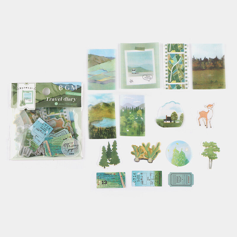 BGM - Sticker Flakes, My Travel Diary, Forest, decals