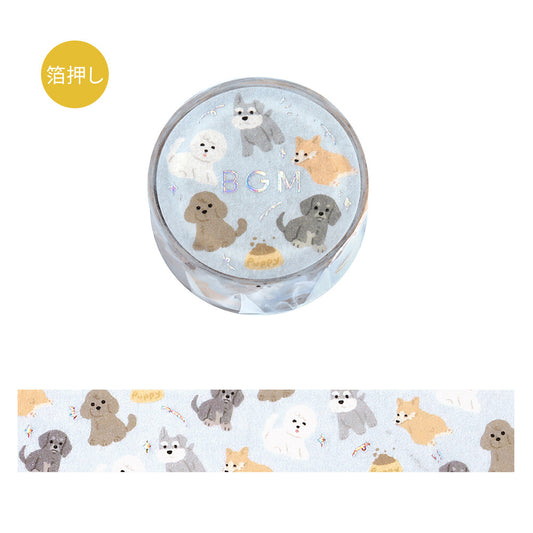 BGM - Washi tape, I love dogs, silver foil, front product