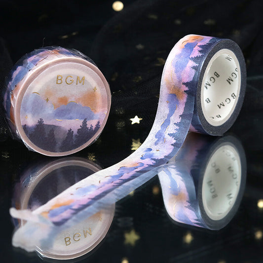 BGM - Washi tape, Late afternoons, gold foil, product front
