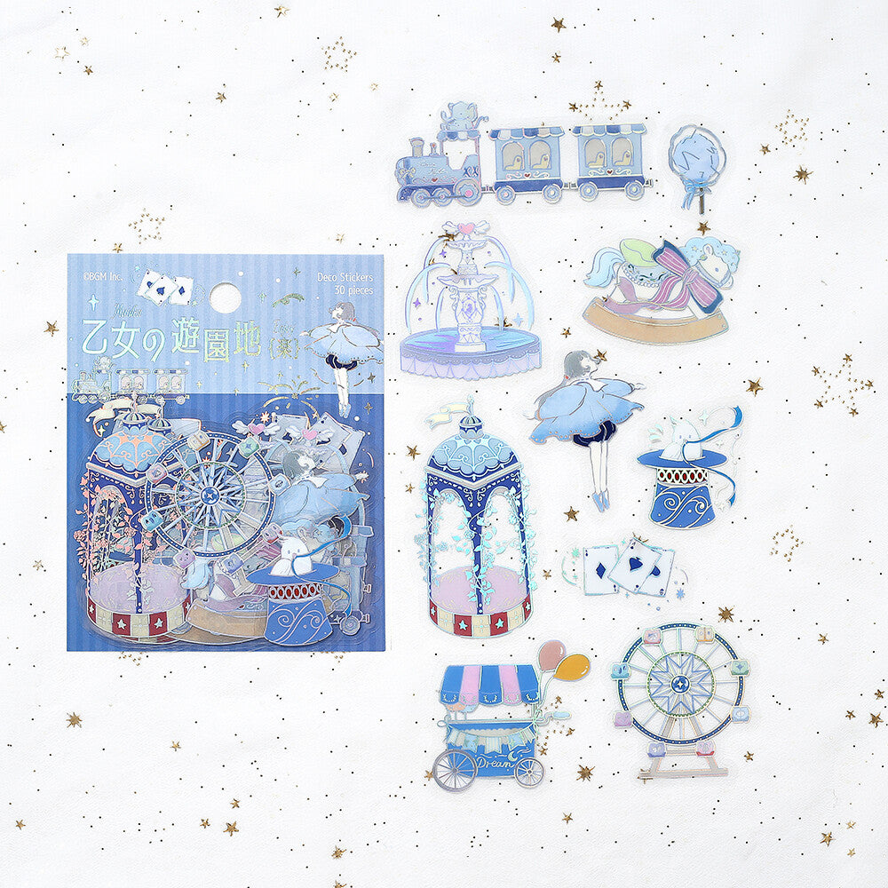 Decorative stickers with fairy tale elements on a white background