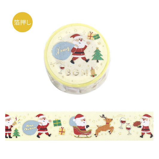 Decorative washi tape with Santa Claus design on a white background