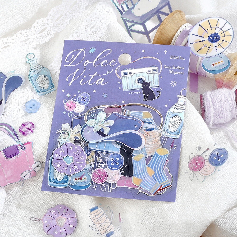 Dolce Vita sticker book with decorative stickers on a white surface