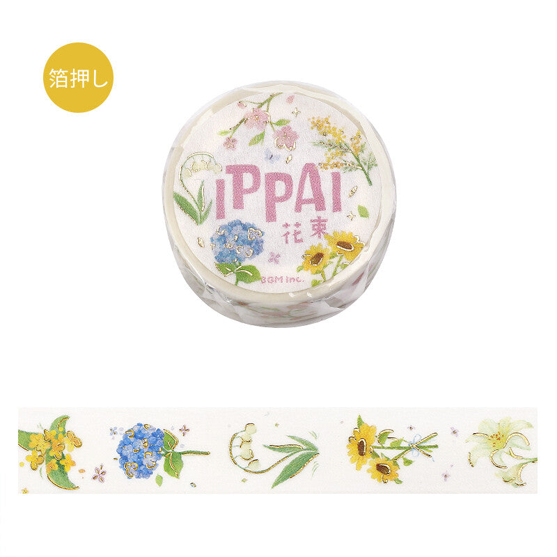 BGM - Washi Tape, Full of Bouquets, Gold foil