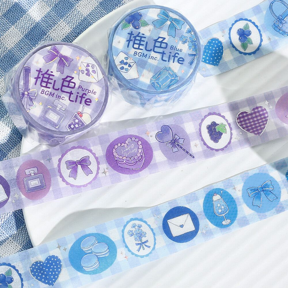 Decorative washi tapes with various designs on a white background