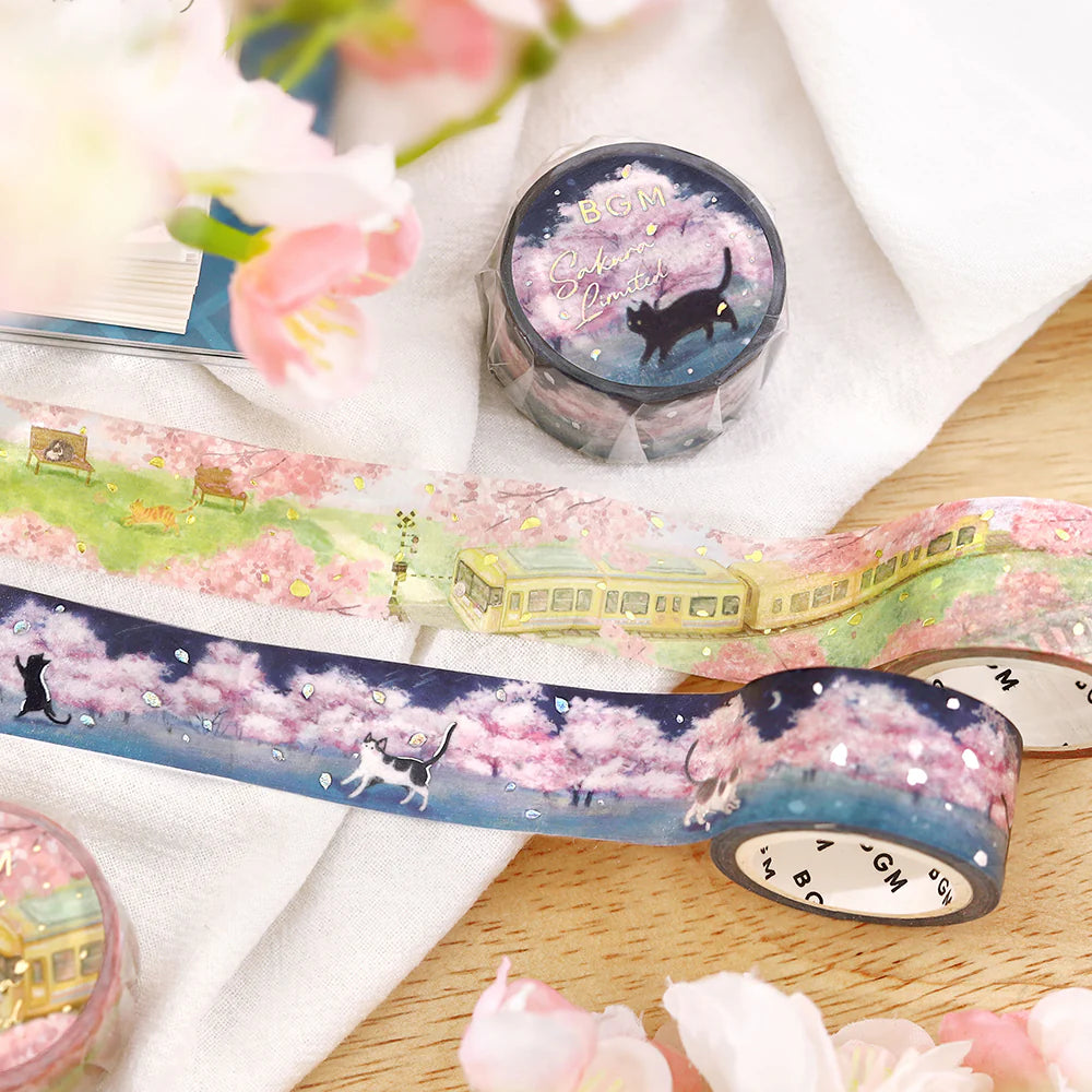 Washi tape roll and two washi loops for decoration