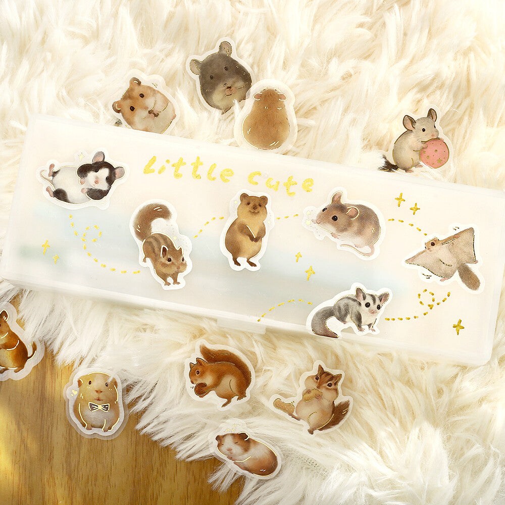 Small animal stickers on a white background