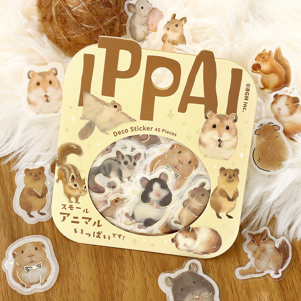 Packet of small animals in a sticker package